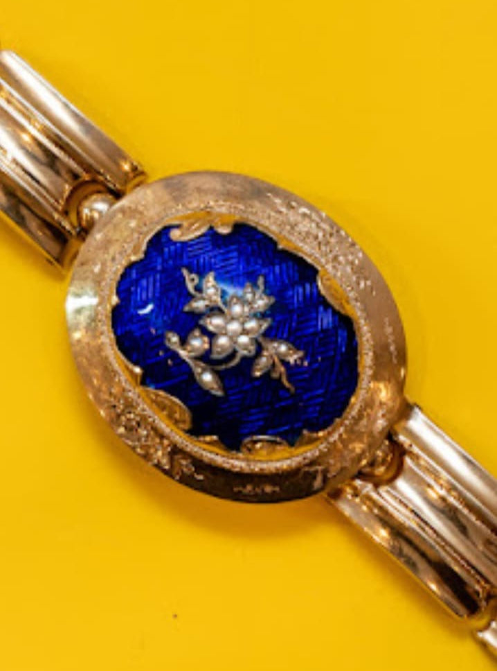 Vintage Enamel and Gold Bracelet
