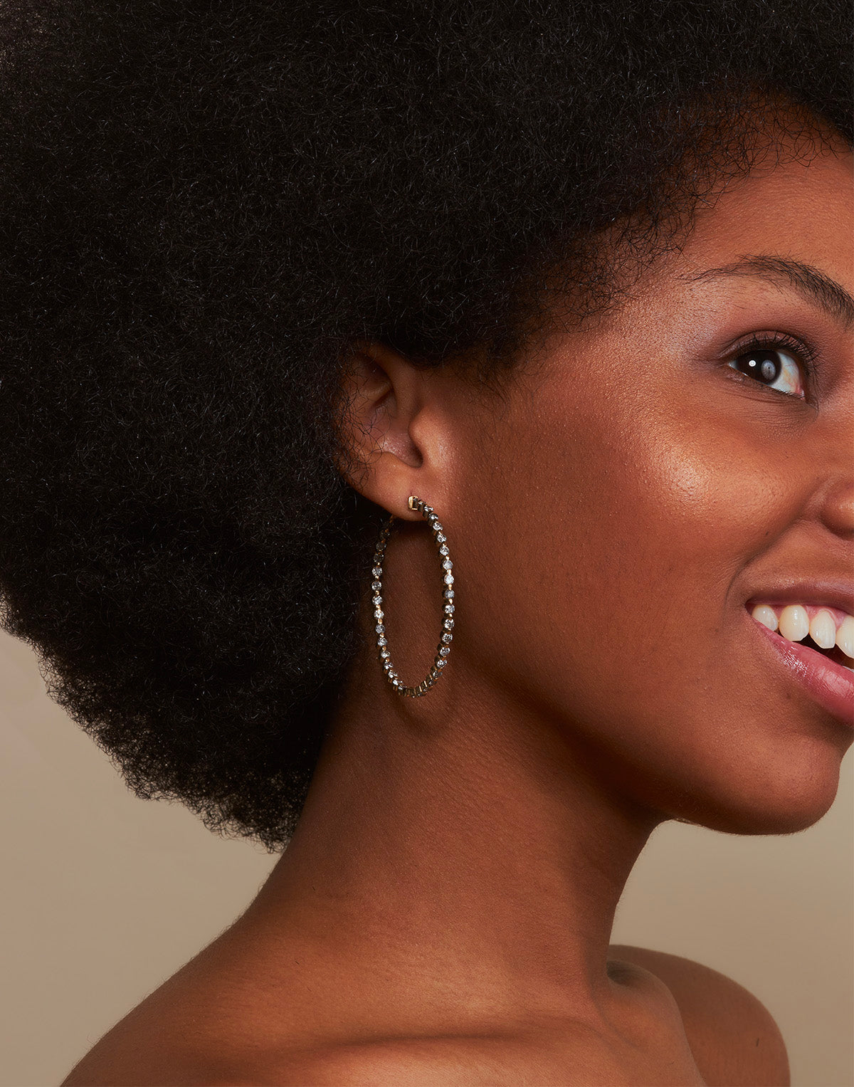 Salt and Pepper Diamond Hoops