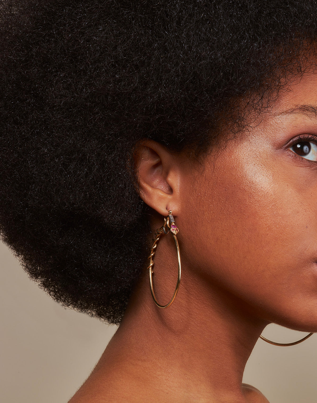 Serpent Twist Hoops - Gold