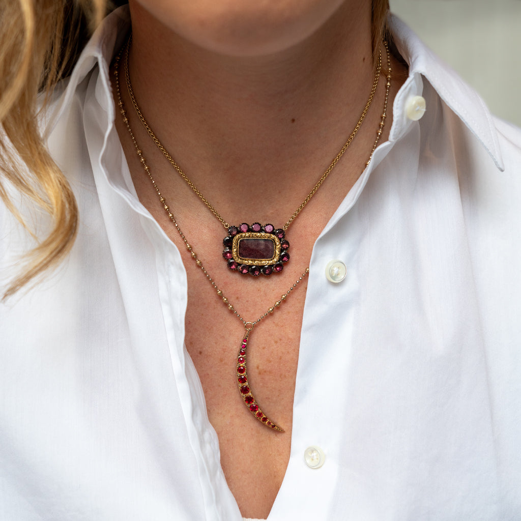 Victorian Garnet Pendant Necklace