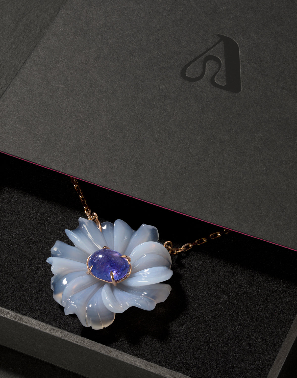 Chalcedony Flower Necklace