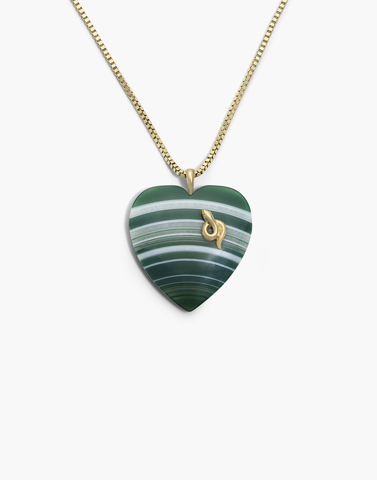 Green Onyx Heart Necklace