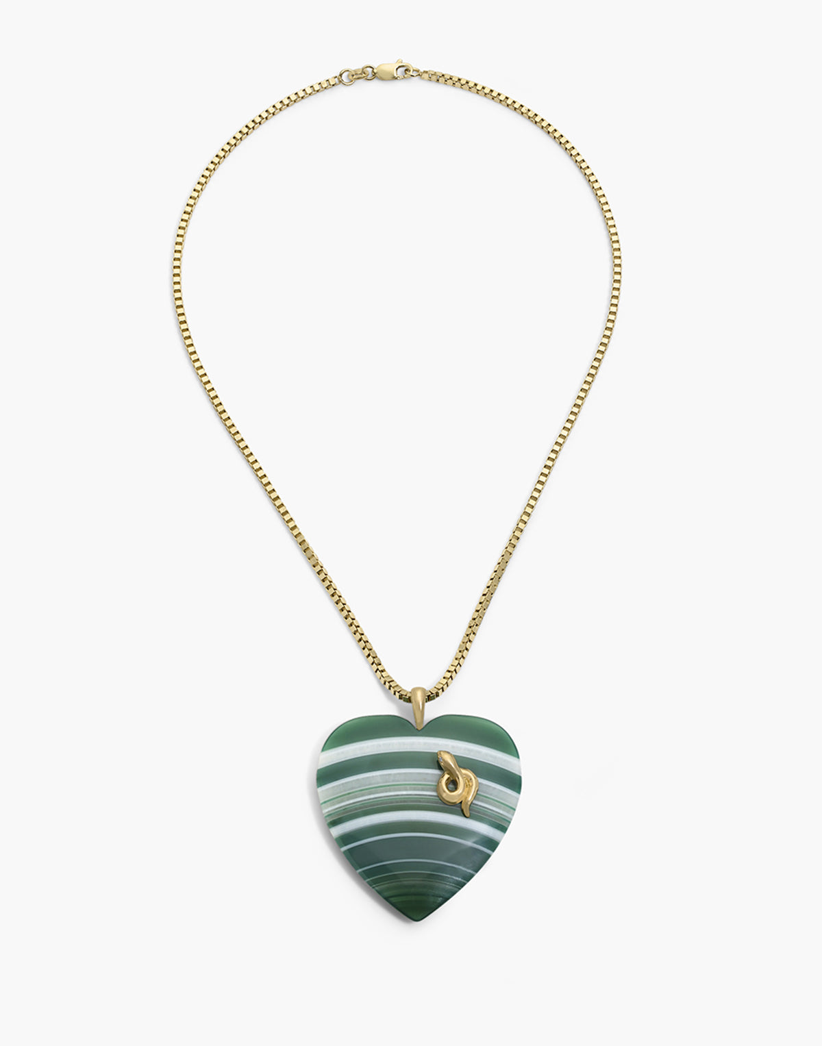 Green Onyx Heart Necklace