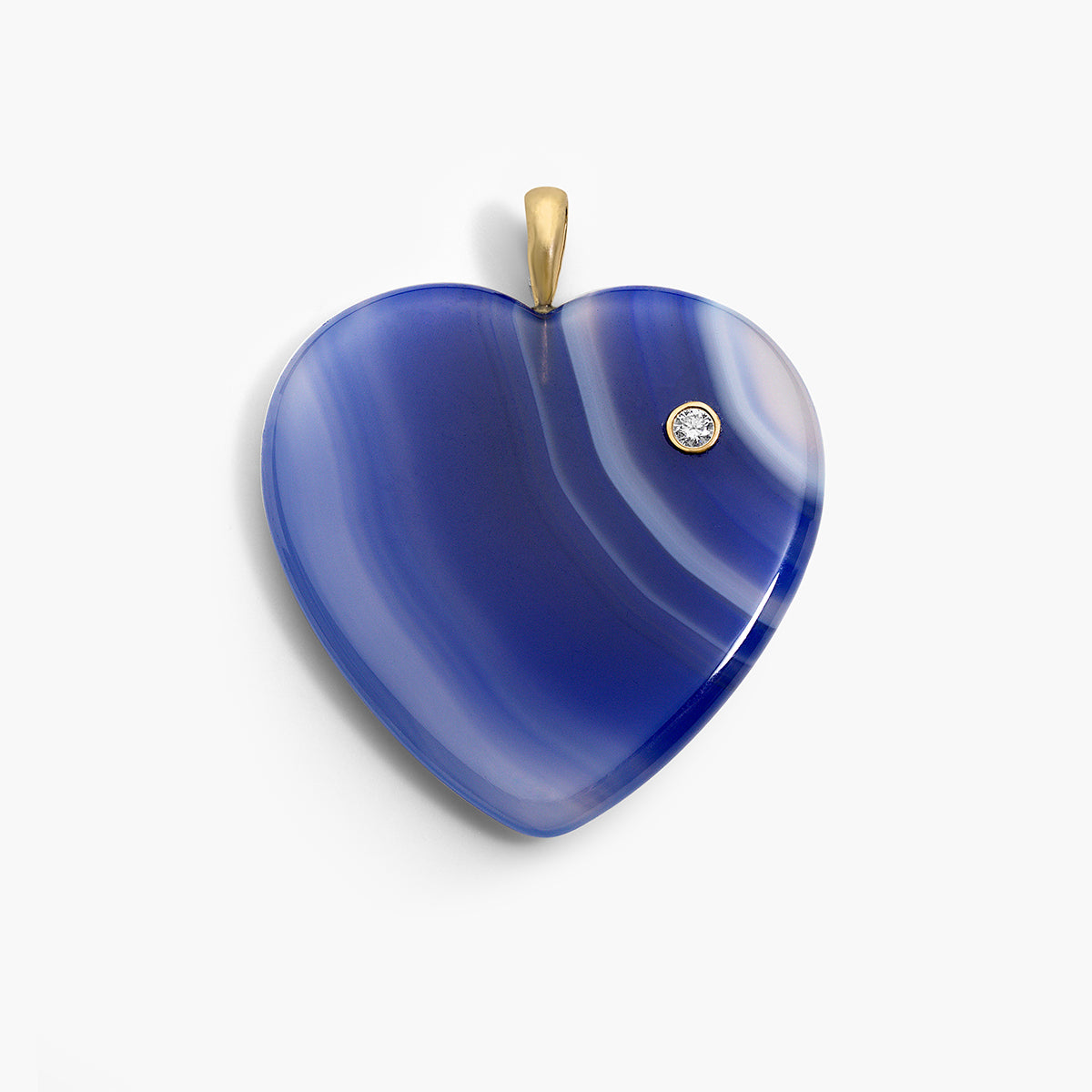 Blue Onyx Heart Pendant
