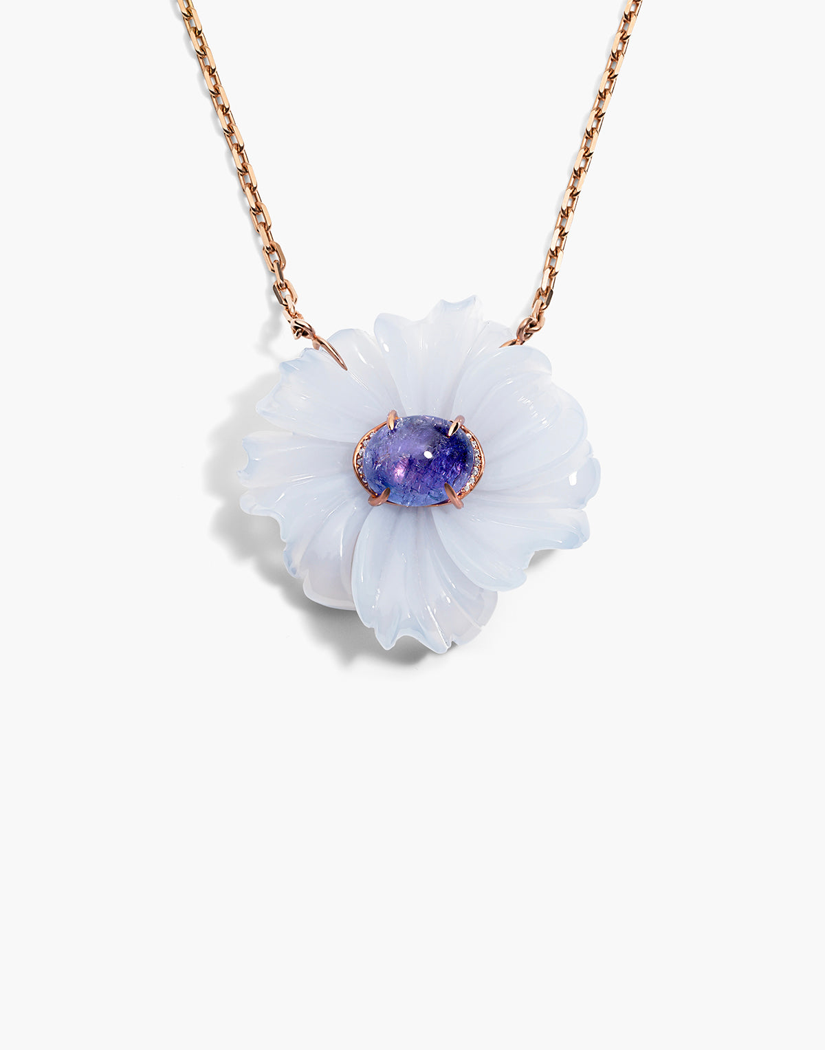 Chalcedony Flower Necklace