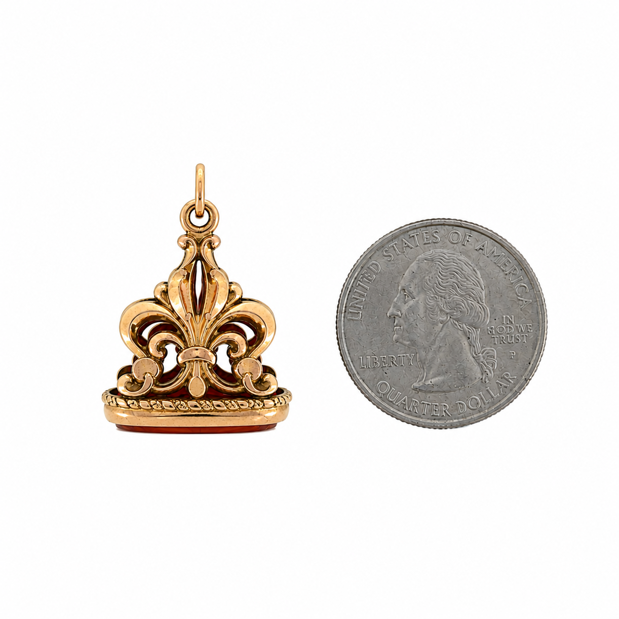 Vintage Gold Ornate Crown Pendant