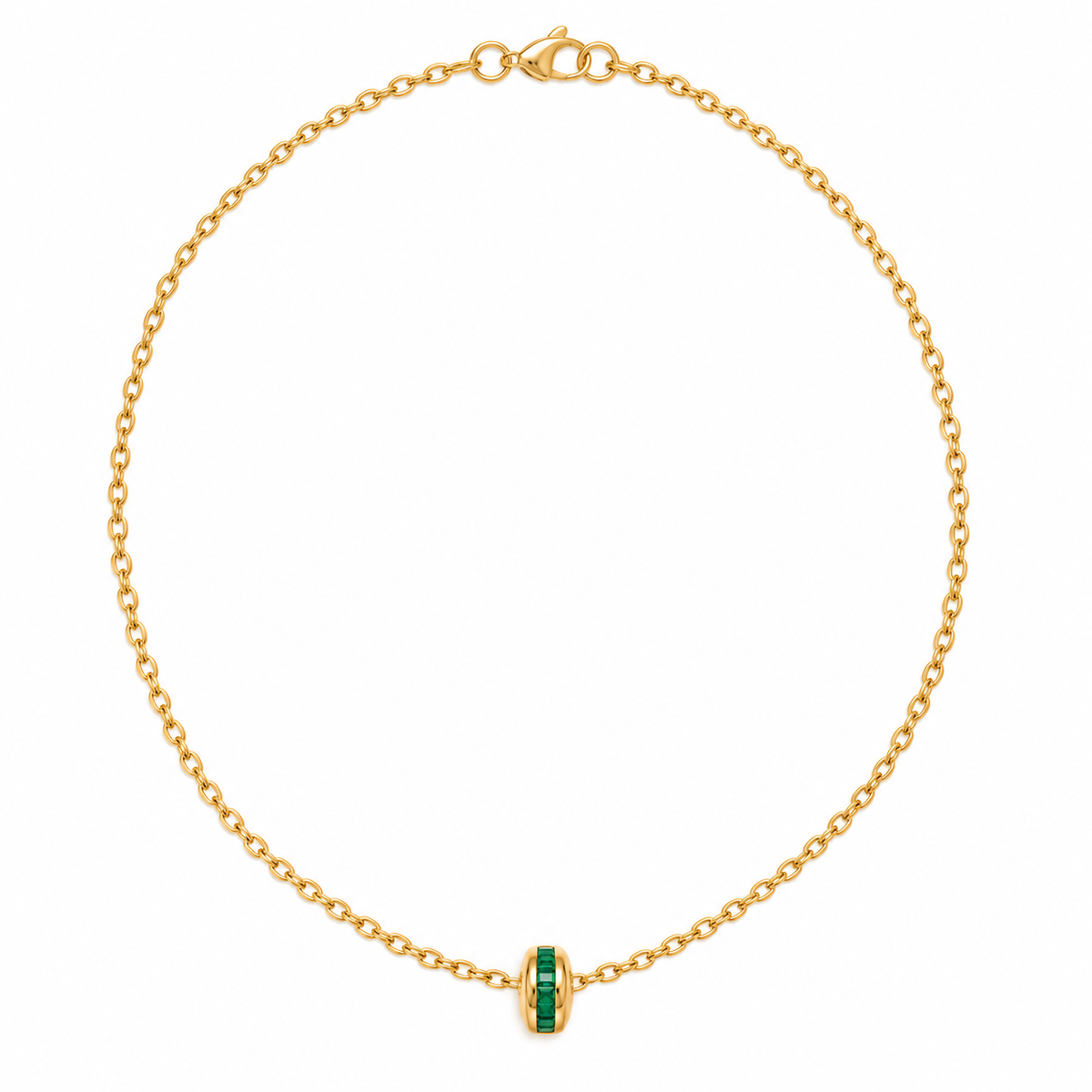 Emerald Channel Necklace