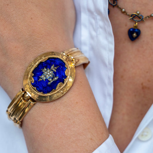 Vintage Enamel and Gold Bracelet