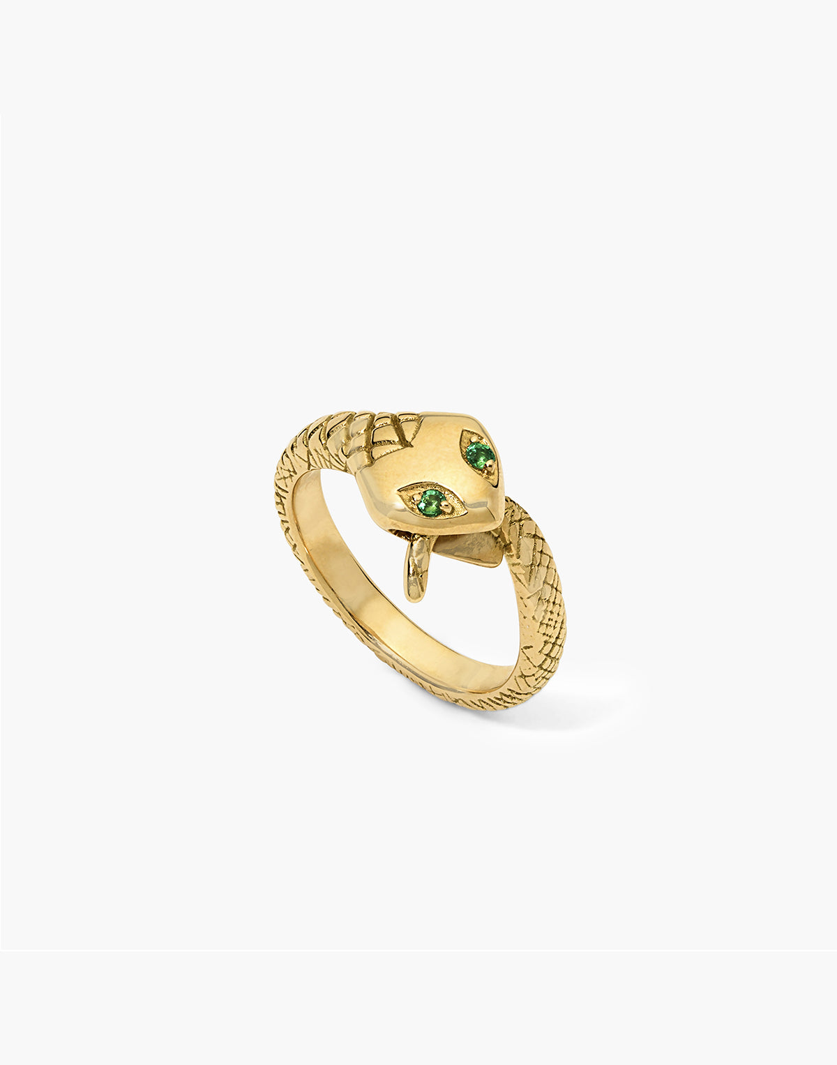 Ouroboros Serpent Ring with Emeralds