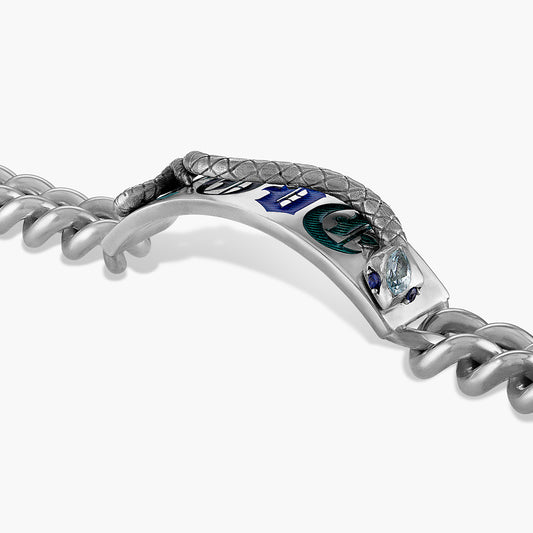 LOVE ID Bracelet with Vitreous Enamel and Silver Snake