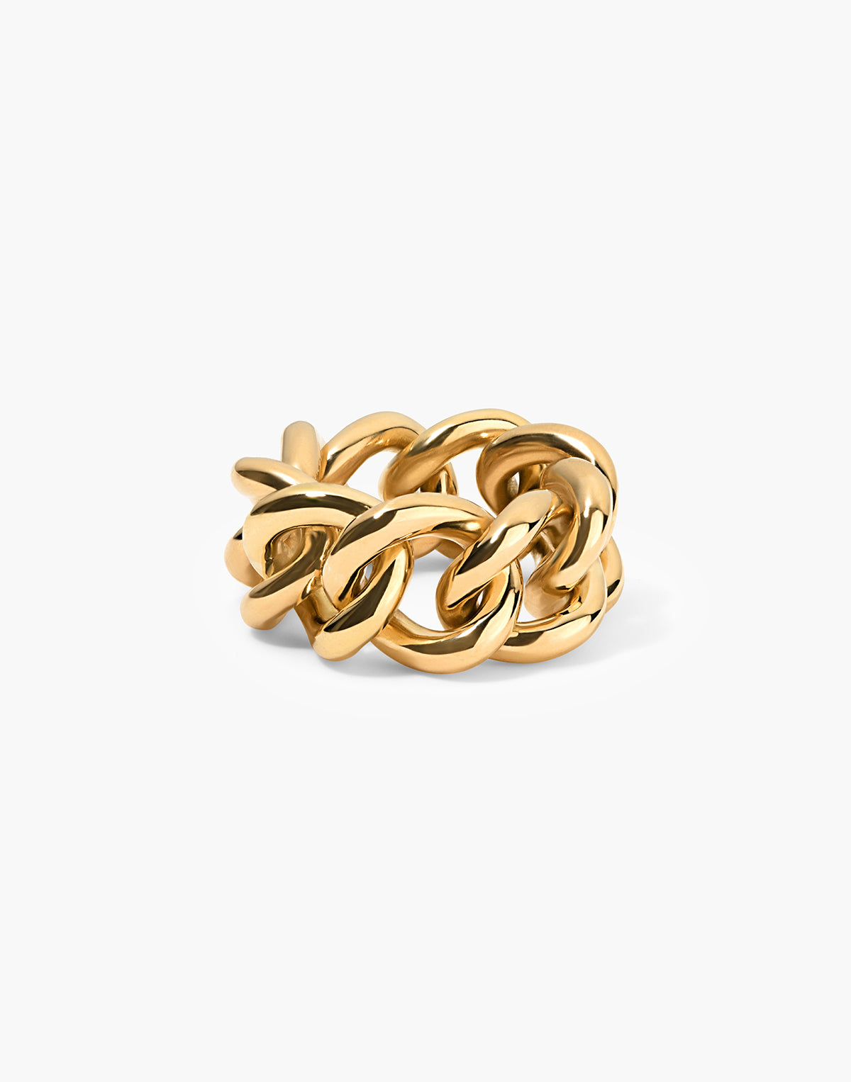 Flexible Gold Curb Chain Ring