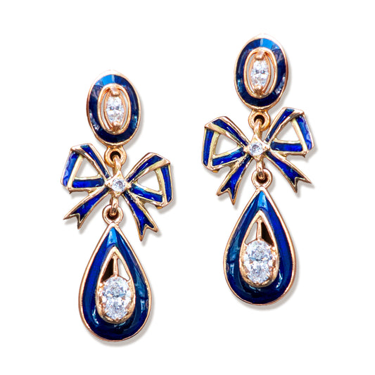 Victorian Bow Earrings with Diamonds
