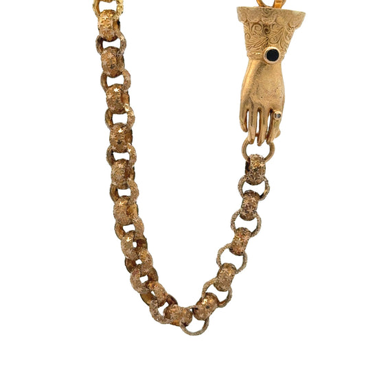 Georgian Belcher Chain Necklace with hand clasp