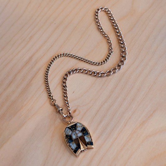 Victorian Gold Mosaic Horseshoe Pendant