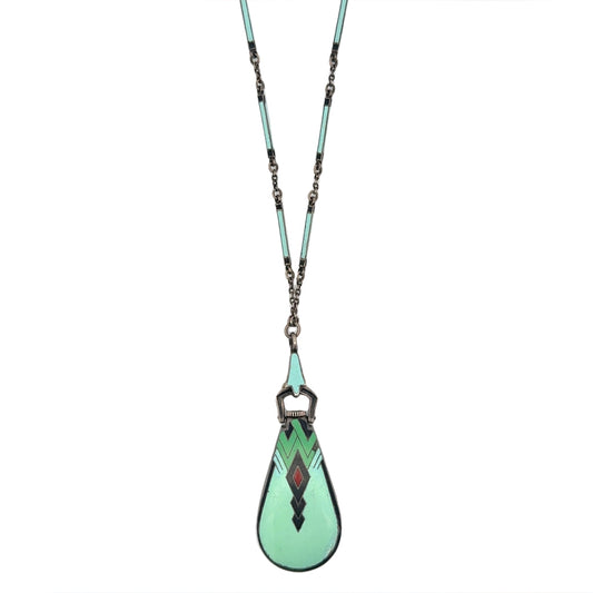 Victorian Enamel Watch Necklace