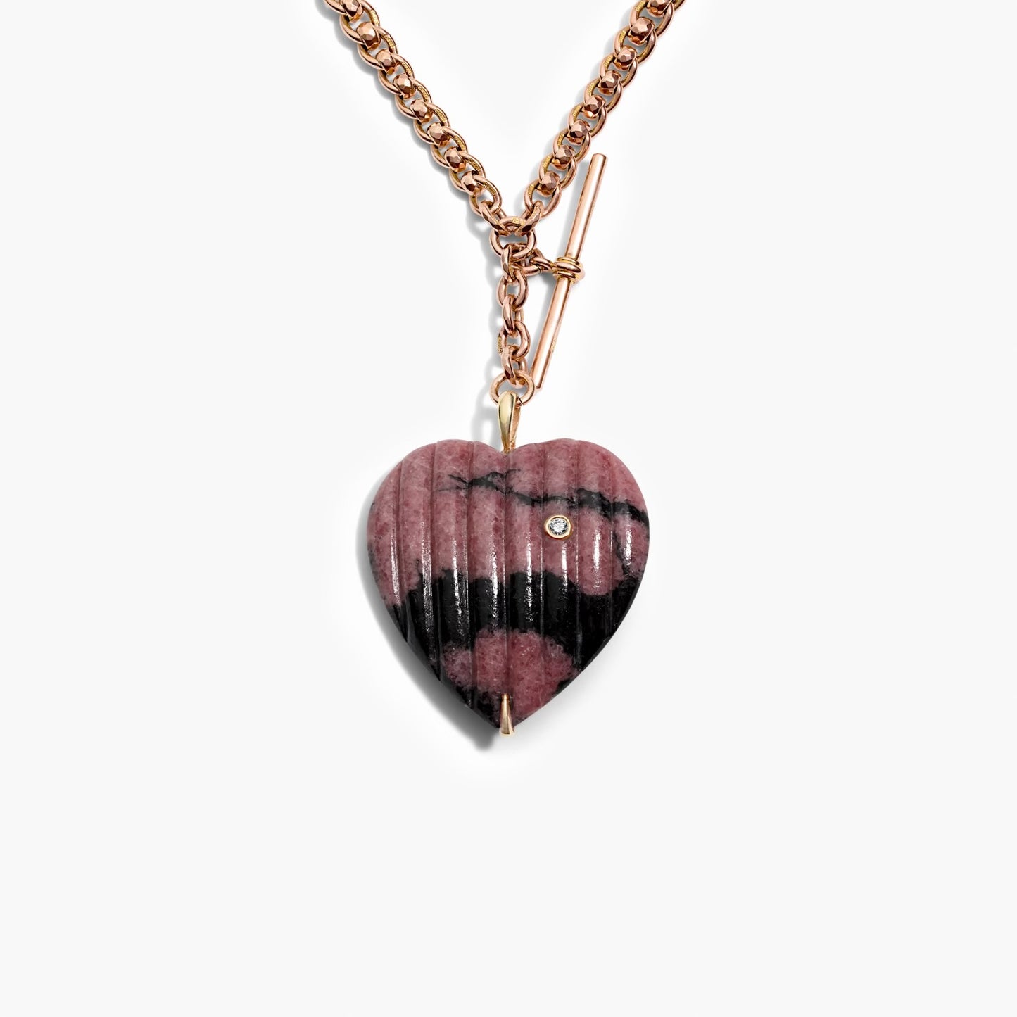 Rhodonite Heart Pendant Necklace